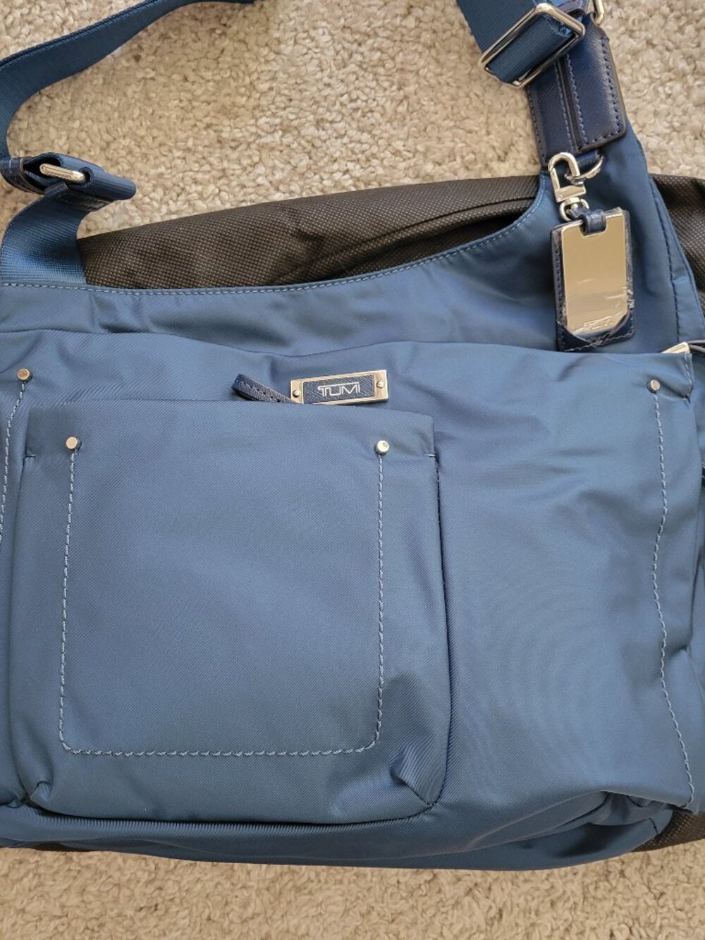 NEW Tumi Voyageur Sumatra Nylon Multi Zip Travel Crossbody Messenger Bag - Blue